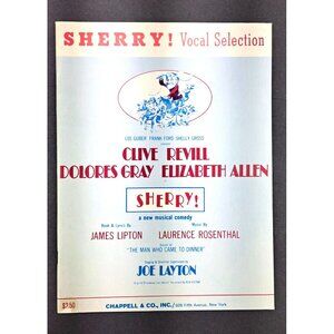 Vintage Sherry! Vocal Selection Songbook Music Book Broadway 1967 Musical Lipton